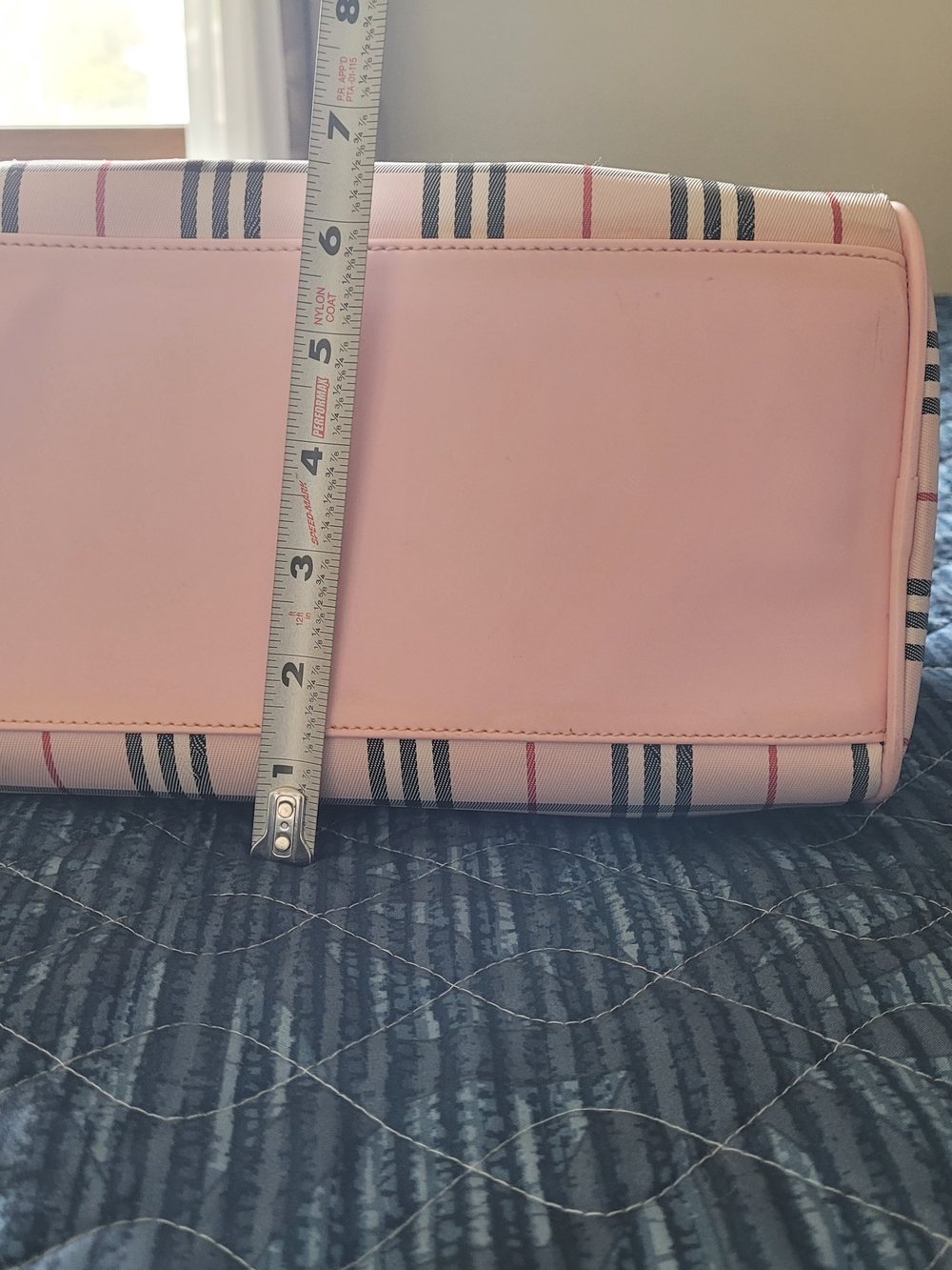 Vintage Burberrys of London Nova Check Canvas Pink Trim Purse Authentic - Picture 12 of 13